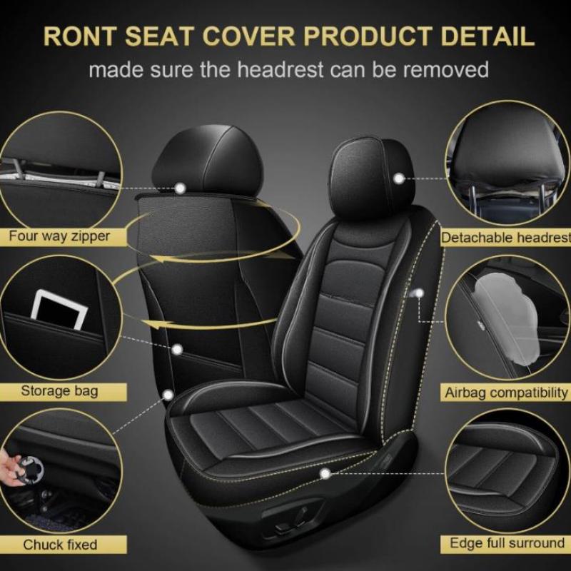 Black Universal Seat Cover 5-S - đánh giá và giá Leather Car Seat Covers Full Set Universal