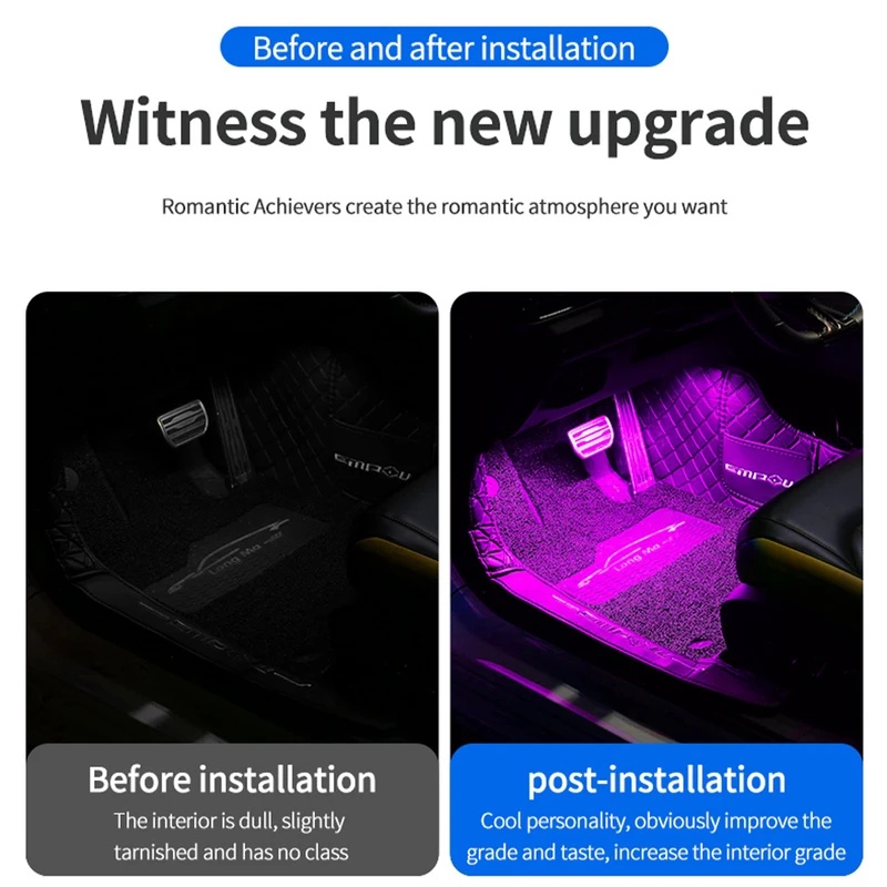 Neon LED Car Interior Ambient  - đánh giá và giá Led Ambient Interior Car Lights App Control