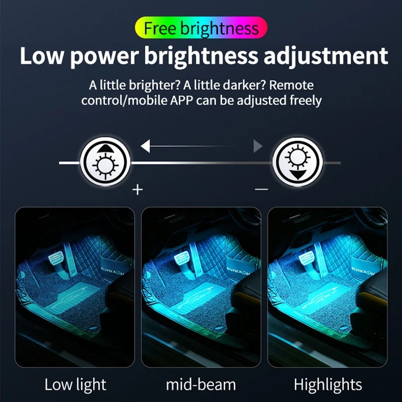 Neon LED Car Interior Ambient  - đánh giá và giá Led Ambient Interior Car Lights App Control