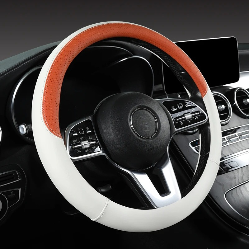 Perforated Nappa Leather Car S - đánh giá và giá Car Steering Wheel Cover Anti Slip Breathable
