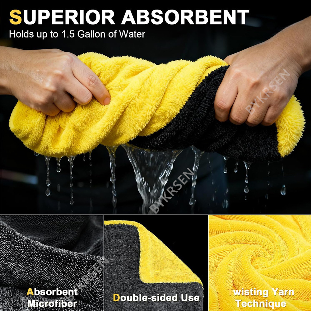 1800GSM Oversized Microfiber C - đánh giá và giá Microfiber Car Drying Towel Super Absorbent